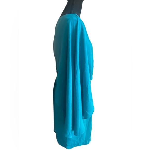 NWT Trina Turk “Amal Dress” Turquoise Blue Stunning One-Shoulder Dress Size 2 - Picture 5 of 6